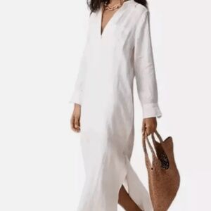 NWT Bungalow maxi popover dress in linen